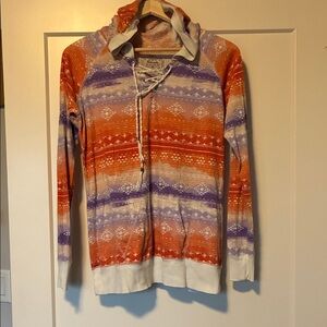 Panhandle Colorful Lace-Up Hooded Top